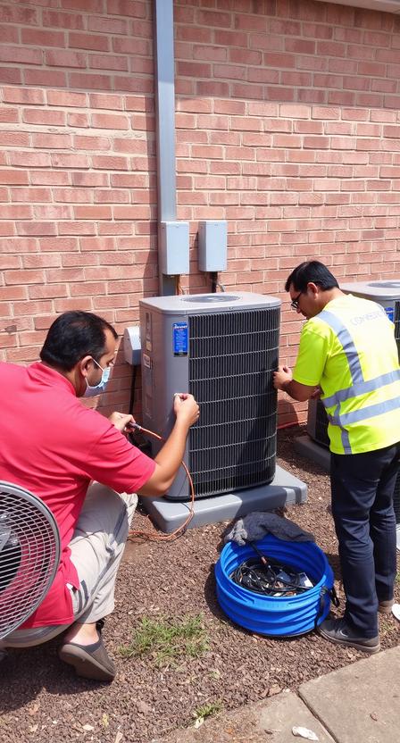 Our AC repair team at work